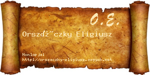 Orszáczky Eligiusz névjegykártya